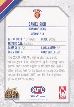 2011 Select AFL Champions #17 Daniel Rich Back